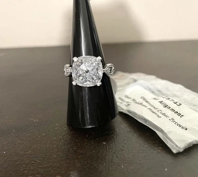 Anillo Bomb Party RG15743 alineación celeste diamante circonita cúbica rodio talla 8 Foto 1 de 4