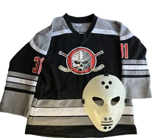 SPIRIT Halloween SLASHER #31 Hockey JERSEY & GLOW MASK Kids M Jason COSTUME - Picture 1 of 7