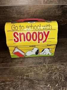 Vintage 1968 Peanuts Have Lunch mit Snoopy Metallkuppel Brotdose, ohne Thermoskanne - Bild 1 von 9