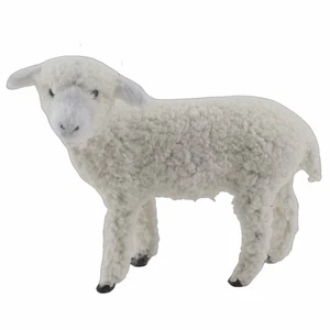 Wooly Easter White Standing Sheep Lamb Figure Putz 5" Tall Christmas Easter - Picture 1 of 2