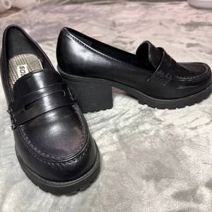 Women's Black SODA Chunky Platform Loafers Y2K- Size 9 - Picture 1 of 6