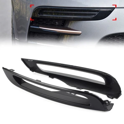 For Range Rover Velar 2018-2024 Glossy Black Front Bumper Fog Light Cover Trim - Image 1 of 4