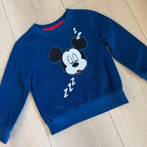 Disney Collection Mickey Mouse Sweatshirt Boys Kids Navy Blue Size 4 Sleep - Picture 1 of 7