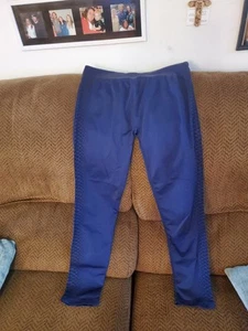 Marika Women's Blue Capri Leggings Size L Athletic Yoga Stretch Workout Pants - Picture 1 of 4