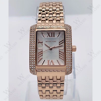 迈克高仕MK4743 Emery白色表盘玫瑰金手链33毫米女士腕表 — 第 1/4 张图片