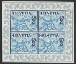 SWITZERLAND SCOTT#1075A MINT NEVER HINGED EMBROIDERED SOUVENIR SHEET - Picture 1 of 1