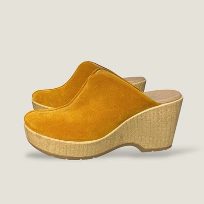 Zuecos Dr. Scholls Amapola Mules Sin Cordones Cómodos Boho Dorado Cuña Cuero 6.5M Foto 1 de 4