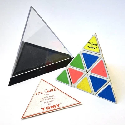 Vintage 1981 TOMY Rubik's Style PYRAMINX Pyramid Shaped Puzzle Toy - Image 1 of 4