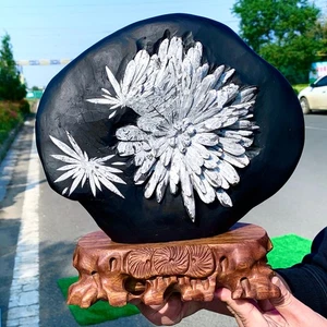 14.74LB  Natural chrysanthemum stone quartz carving aura healing gift - Picture 1 of 16