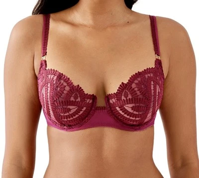 Sujetador con aros Wacoal 38E After Dark rojo ciruela balconette! ¡NUEVO! Foto 1 de 4