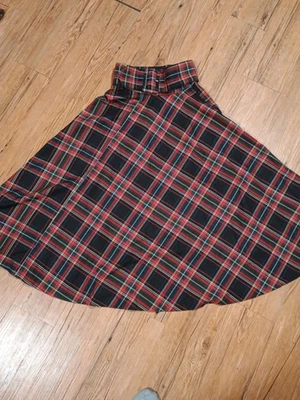 Zara Mujer Falda Larga Rojo Y Verde Cinturón a Cuadros Pesado Duradero Talla XS Foto 1 de 4