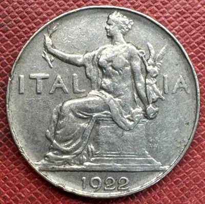 意大利 1922-R 镍 1 里拉。 Vittorio Emanuele III. KM# 62 保修 & 延长技术支持 — 第 1/2 张图片