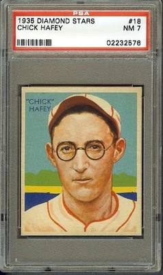 1935 Diamond Stars #18B Chick Hafey HOF 1935 back PSA 7 NM 02232576  - Image 1 of 2