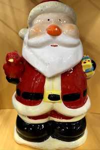 vintage christmas holiday ceramics santa cookie jar,  11 inches tall - Picture 1 of 4
