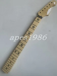 1 pieza Brillo Arce 25.5" Mástil de Guitarra 22 Trastes Diapasón de Arce Incrustación de Estrella - Imagen 1 de 8