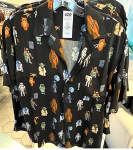 Disney Parks Star Wars Artist Series by Will Gay Character Print Button Up Sz L - Picture 1 of 3