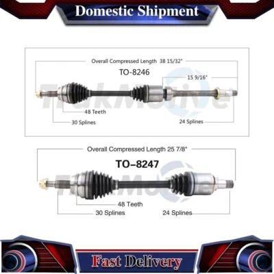 Conjunto de junta de eje de transmisión CV delantero izquierdo derecho para Toyota Camry 2010 2011 Foto 1 de 3