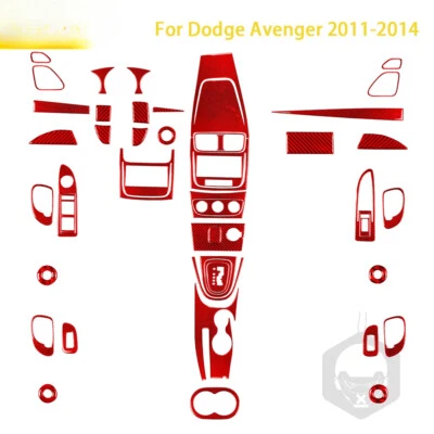 Guarnição de saída de ar para volante de carro fibra de carbono Dodge Avenger 2011-2014 - Imagem 1 de 4