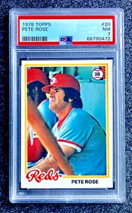 Topps Pete Rose #20 1978 Cincinnati Reds (ROY/MVP/3 Bat Tit/17x AS) PSA 7 casi nuevo - Imagen 1 de 3