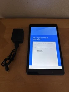 8" Lenovo Tab 4 ~ TB-8304F1 ~ 16 GB Android 7.0 Black With Charger. Bundle - Picture 1 of 8