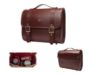 Bolso de hombro de cuero para cámara DSLR + cinturón de viaje/Preppie (grande) RB - Imagen 1 de 12