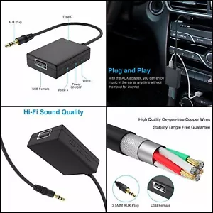 USB to Aux Audio Adapter ANDTOBO 3.5mm Male to USB Female Adapter for Music - Picture 1 of 8