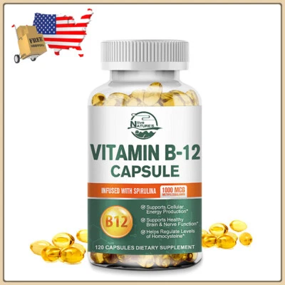 Vitamina B12 1000mcg - Cápsulas vegetarianas Support Focus Energy Memory & Clarity Foto 1 de 4