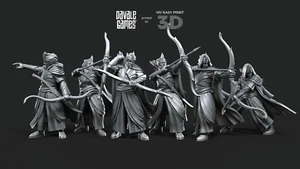 Galanthir Elves - Archers - Davale Games 3D Printed With High Quality Resin - Picture 1 of 11