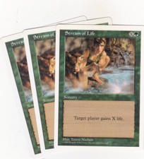 3 x Stream of Life sorcery from 5th Edition (MTG)