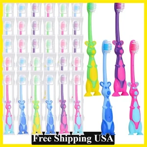 100Pcs Kids Toothbrush Soft Lovely Little Kangaroo Toothbrush for Kid with Cover - Picture 1 of 8