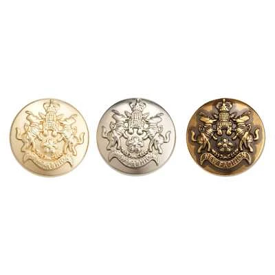Fashion Metal Button with Crown and Lion Emblem, Decorative for Coats, Jackets - Image 1 of 3