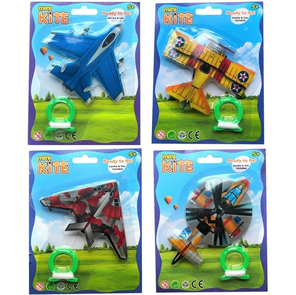 Mini Kite Flying Aeroplane Helicopter Toy Girls Boys Kids Outdoor Beach Fun UK