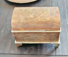 Moroccan Old Fine Tuareg Brass jewelry Chest,Mauritania Chest,Vintage Chest,