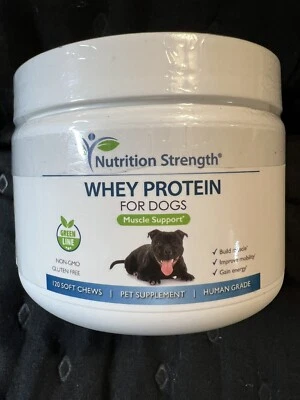 Nutrition Strength Whey Protein For Dogs Muscle Support 120 Soft Chews EX 8/2025 - Image 1 of 4