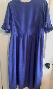 Handgefertigtes hausgemachtes Amish Mennoniten Cape Kleid B 41" L 49" Schulterpolster Tasche - Bild 1 von 13