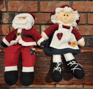 AVON Mr & Mrs Babbo Natale Scaffale Sitter Bambole Canto Musicale Decorazione Natalizia - Foto 1 di 5
