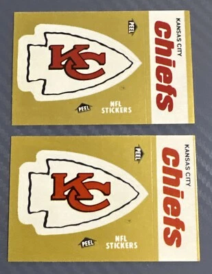 Lot Of 2~1982 Fleer High Gloss Sticker🏈KANSAS CITY CHIEFS LOGO 🏈 - Image 1 of 2