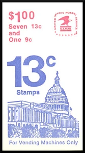 Scott BK132 - The 1977 $1.00 Vending Machine Booklet with Scarce Perf 10 X 9¾ - Picture 1 of 1