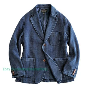 Indigo Färben Kendo Sashiko Anzug Mantel Herren Vintage Freizeit Arbeitsjacke Top - Bild 1 von 20