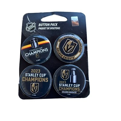 Vegas Golden Knights 2023 Stanley Cup Champions  -  4 x 1.75" pin-back buttons - Image 1 of 2
