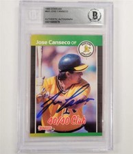 Jose Canseco signed 1989 Donruss #643 card auto autograph ~ Beckett BAS