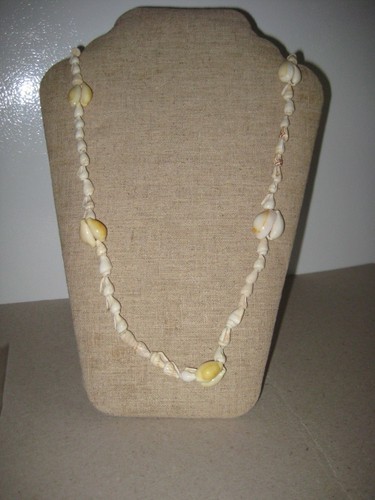 OFF WHITE Collana Vintage Conchiglia Conchiglia Mare 36” Bianco Off Crema Marrone Giallo