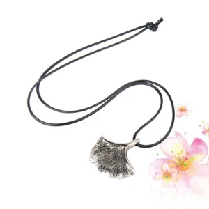 1Stück Elegante Ginkgo Biloba Halskette Silber für Frauen Ethnischer Stil - Bild 1 von 12