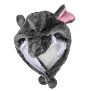 Elephant Plush Hat Cartoon Dress Up Animal Winter Coldproof Plush Adult Kid - Picture 1 of 8
