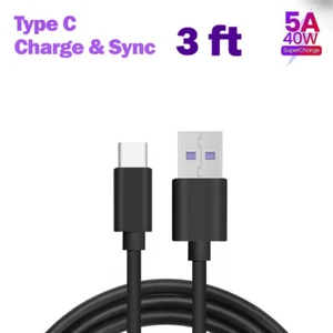 USB Type C Data Cable 5A Fast Charging USB-A to USB-C Charger lot Cord For Phone - Picture 1 of 60