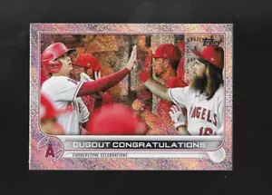 SHOHEI OHTANI 2022 TOPPS serie 2 DUGOUT FELICITACIONES Tablero de papel de aluminio /875 MARSH RC - Imagen 1 de 2