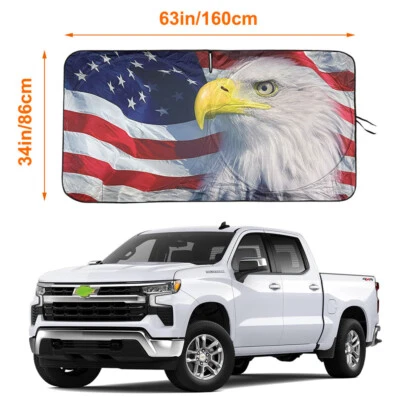 Parasol para camioneta GMC Sierra 3500 bandera americana ventana parabrisas parasol Foto 1 de 4