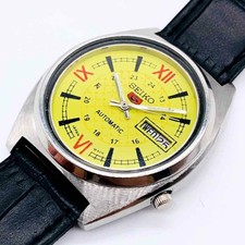 Seiko 5 Yellow Men's Automatic watch 7009-8330 vintage