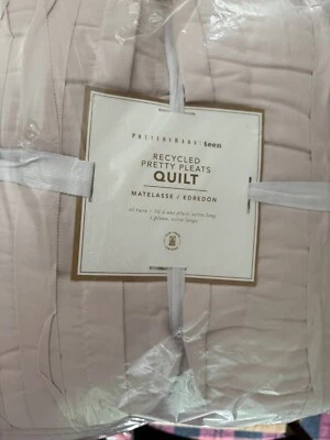 Edredón Pottery Barn PB Teen Pretty Pleats XL TWIN Rubor, Rosa Nuevo  Foto 1 de 4