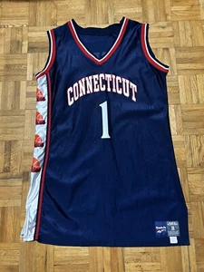 Connecticut UCONN Huskies Reebok Size L/XL Jersey 1 Basketball Ncaa MB CUSTOM - Picture 1 of 7